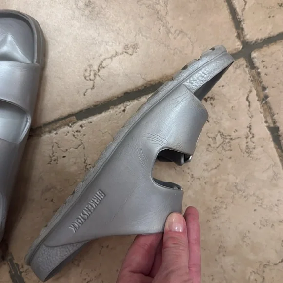 Birkenstock Silver Sandals Arizona Essentials - Picture 9 of 12